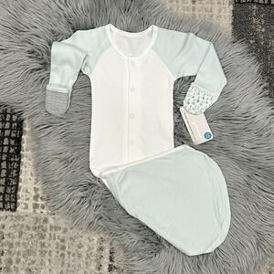 Goumi Kids JAMMS Organic Bamboo Cotton Baby Long Sleeve Gown‎ Bodysuit 3/6M